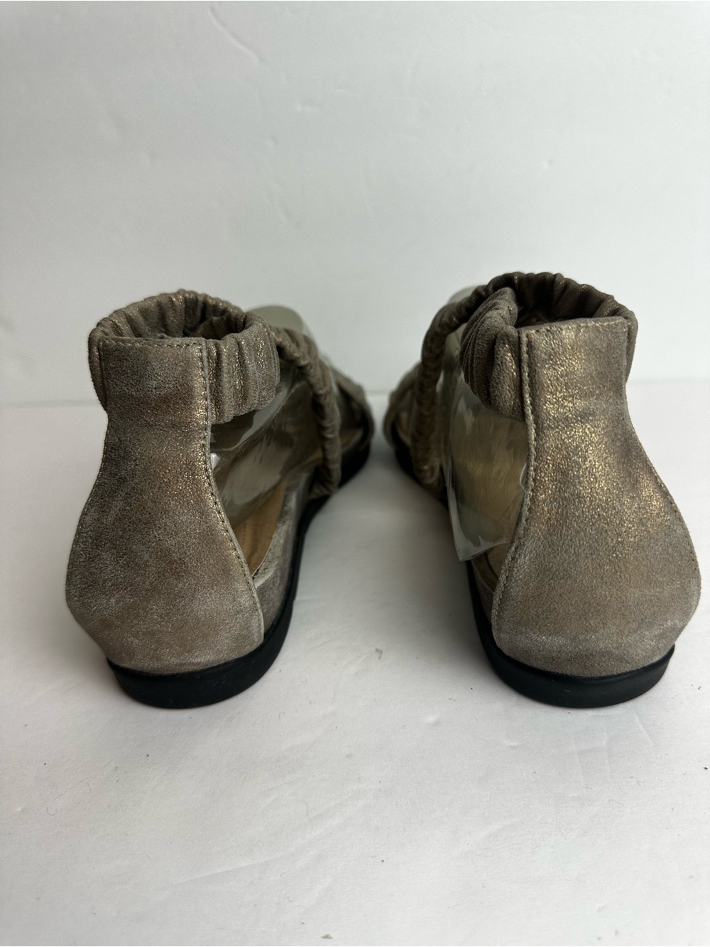 Eileen Fisher Sandals Women's Size 8 Elastic Strap Adjustable Pewter Summer - Picture 3 of 8